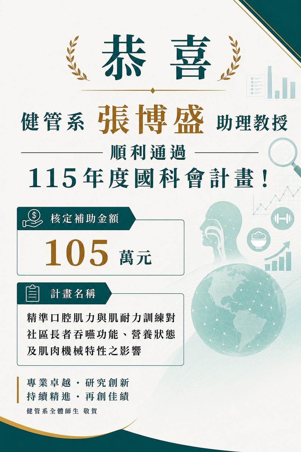 恭喜健管系張博盛助理教授順利通過115年度國科會計畫圖片